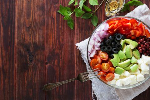 A colorful salad bowl with many fresh ingredients - indicative photo for the Vermicelli Noodle Salad group